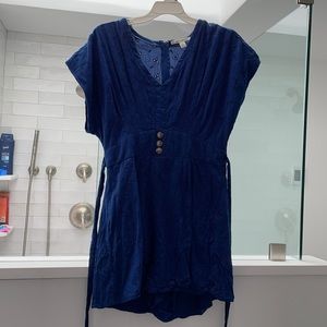blue eyelet romper